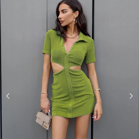RUNAWAY Claudia Mini Dress in Grass. Size US 8. - Picture 6 of 15